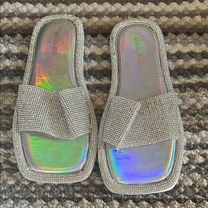 Silver Holographic Women's Sandals